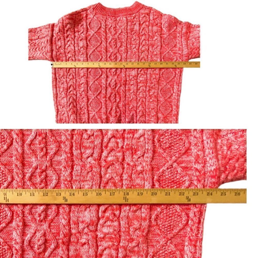 NWT Anthropologie Pilcro Jasmine Cable-Knit Tunic Sweater, marled red, size M - Picture 12 of 13